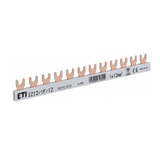 Szyna łączeniowa widełkowa 1P 80A 12mm2 (12 mod.), IZ12/1F/12; 002921018, ETI POLAM  002921018/ETI