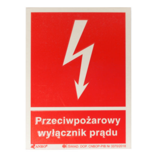 Tabliczka "Przeciwpożarowy wyłącznik prądu"  PPOŻ-7223\P01/SPA