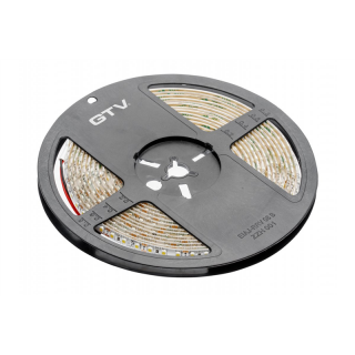 Taśma Flash 3528, 600 LED zimny biały, 48W, wodoodporna 8mm, Rolka 5m, 12V  LD-3528-600-65-ZB/GTV
