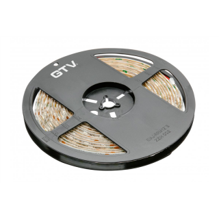Taśma Flash 5050, 300 LED ciepły biały, 72W, wodoodporna 10mm, Rolka 5m, 12V  LD-5050-300-65-CB/GTV