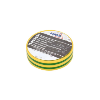 Taśma Izolacyjna 15x10m Zółto-zielona/yellow-green  E30-PVC1510YG/BMK