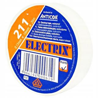Taśma izolacyjna ELECTRIX 211 PCV 19x20 biały  PE-2112005-0019020/ANT