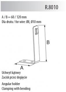 Uchwyt kątowy (zacisk przez zgięcie) L=60mm, h=120mm, ocynk ogniowy; R.8010, PAWBOL  R.8010/PAW