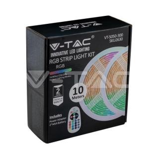 VT-5050 300 Taśma LED / 4,8W/mb / Barwa: RGB / Wtyczka EU / IP20 2x5mb  2630/VTC