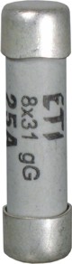 Wkładka bezpiecznikowa cylindryczna 8x32mm 20A gG 400V, CH8x32 gG 20A/400V; ETI  002610011/ETI