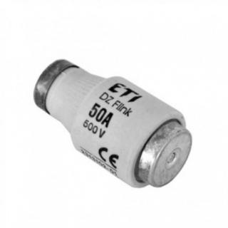 Wkładka topikowa 50A gF(szybki) 500V (BiWts), DII DZ/gF 50A/500V; 002313102, ETI POLAM  002313102/ETI