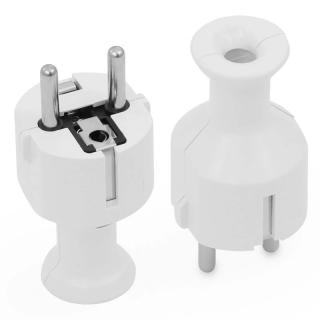 WT-40 BIAŁY Wtyczka prosta rozbieralna Uni-Schuko, 2p+Z Schuko, 16A, 250V (opk. = 20szt.)  W-10120/PLR
