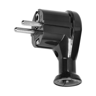 Wtyczka kątowa 2P+Z, Uni-Schuko, czarna, 24 szt.  OR-AE-13261/B/24/ORN