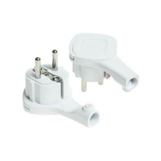 Wtyczka kątowa płaska, BIAŁA, 230V, WT-16UP; W-97615, PLASTROL  W-97615/PLR