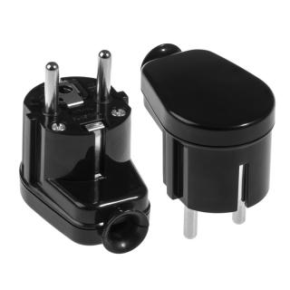 Wtyczka kątowa rozbieralna Uni-Schuko, WT-16U CZARNY, 2p+Z Schuko, 16A, 250V (opak. 20szt.); W-10109, PLASTROL  W-10109/PLR