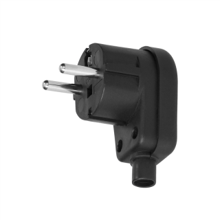 Wtyczka kątowa, Uni-Schuko, rozbieralna, czarna  OR-AE-13182/B/ORN