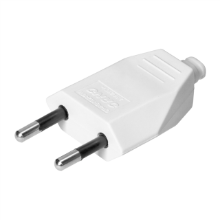 Wtyczka płaska bez uziemienia, 2,5A, 250V, biały poliwęglan, 50 sztuk  OR-AE-13241/W/50/ORN