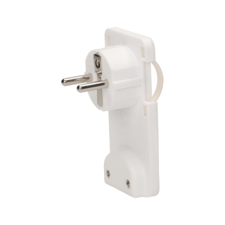 Wtyczka płaska, Uni-Schuko z uchwytem, biała  OR-AE-1311/W/ORN