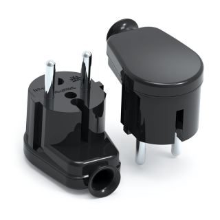 Wtyczka rozbieralna, kątowa 2p; 16A ; 230V ; kl. II; WT-16B CZARNA; W-98134, PLASTROL  W-98134/PLR