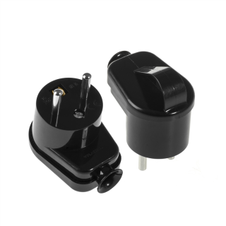 Wtyczka rozbieralna, kątowa, 2p+Z, 16A, 250V z uchem; WT-16Z CZARNY  W-10802/PLR