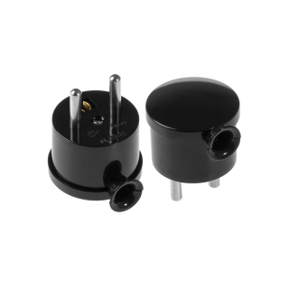 Wtyczka rozbieralna, kątowa "MINI", 2p+Z, 16A, 250V; WT-15 CZARNY  W-10137/PLR