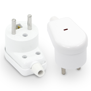 Wtyczka rozbieralna, kątowa podświetlana, 2p+Z, 16A, 250V; WT-16S BIAŁY  W-10140/PLR