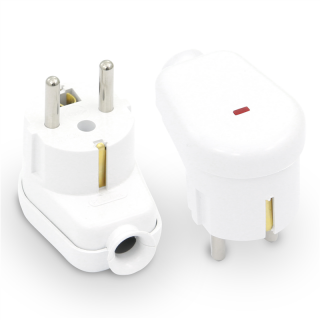 Wtyczka rozbieralna, kątowa, podświetlana, Uni-SCHUKO, 2p+Z; 16A, 250V; WT-16U/S BIAŁY  W-10138/PLR