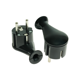 Wtyczka rozbieralna, kątowa Uni-SCHUKO, 2p+Z; 16A, 250V; WT-50 CZARNY  W-10132/PLR
