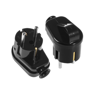 Wtyczka rozbieralna, kątowa Uni-SCHUKO, 2p+Z, 16A, 250V z uchem; WT-16U/Z CZARNY  W-10803/PLR
