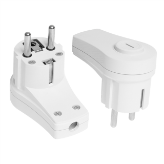 Wtyczka rozbieralna, kątowa z wyłącznikiem, ,podświetlana, Uni-Schuko 2p+Z; WT-16wł BIAŁY; W-99919, PLASTROL  W-99919/PLR