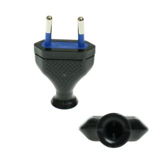 Wtyczka rozbieralna płaska; 2,5A/250V, II kl.izol., CZARNY, W-99525, PLASTROL  W-99525/PLR