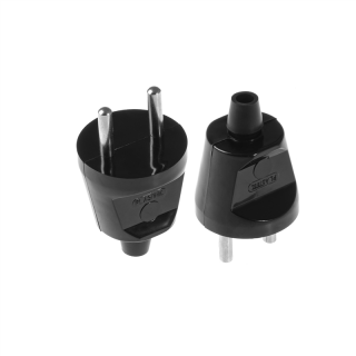 Wtyczka rozbieralna, prosta 2p, 16A, 250V; WT-20 CZARNY  W-10136/PLR