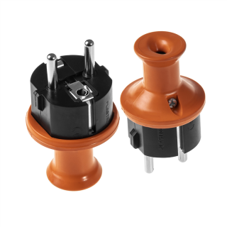 Wtyczka rozbieralna, prosta Uni-SCHUKO 16A, 250V, , hermetyczna; WT-40H POMARAŃCZOWY  W-10119/PLR