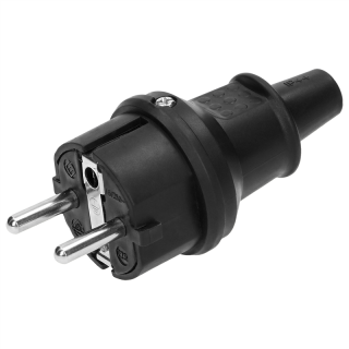 Wtyczka Uni-Schuko mini, czarna, IP44, 16A, 230V, 25 sztuk  OR-AE-13222/25/ORN