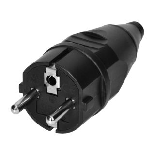 Wtyczka warsztatowa 2P+Z Uni-Schuko, czarna  OR-AE-13256/ORN
