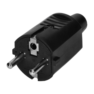 Wtyczka warsztatowa 2P+Z Uni-Schuko, czarna  OR-AE-13259/ORN