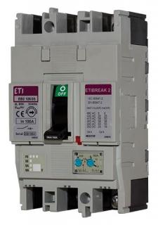 Wyłącznik mocy 3P 125A 25kA, wyzwalacz termo-magnetyczny, EB2 125/3L 125A 3p; 004671026, ETI POLAM  004671026/ETI