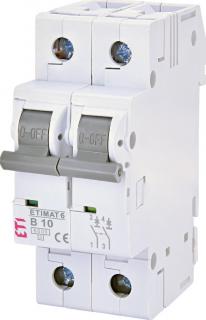 Wyłącznik nadprądowy 2P B 10A 6kA AC, ETIMAT 6 2p B10; 002113514, ETI POLAM  002113514/ETI