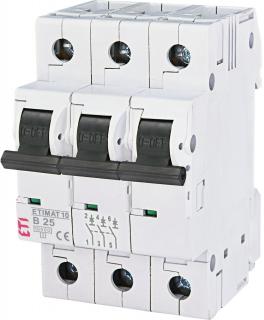 Wyłącznik nadprądowy 3P B 25A 10kA AC, ETIMAT 10 3P B25; 002125718, ETI POLAM  002125718/ETI