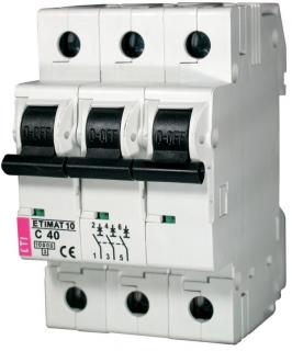 Wyłącznik nadprądowy 3P C 40A 10kA AC, ETIMAT 10 3P C40; 002135720, ETI POLAM  002135720/ETI