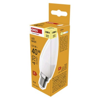 Żarówka LED Basic świeczka / E14 / 5,5 W (40 W) / 470 lm / 470 lm / Ciepła biel  ZL3F22/EMO