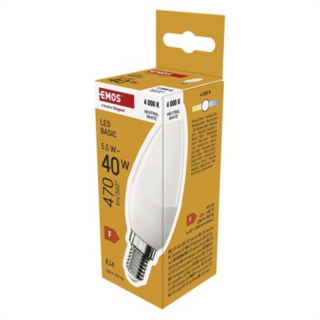 Żarówka LED Basic świeczka / E14 / 5,5 W (40 W) / 470 lm / 470 lm / Ciepła biel  ZL3F23/EMO