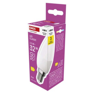 Żarówka LED Classic świeczka / E14 / 2,5 W (32 W) / 350 lm / neutralna biel  ZQ3D13/EMO