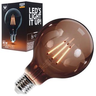 Żarówka LED Filament E27 G95 4W 230V 2000K 400lm COG dymiona; T-90704, Forever Light, PLASTROL  T-90704/PLR