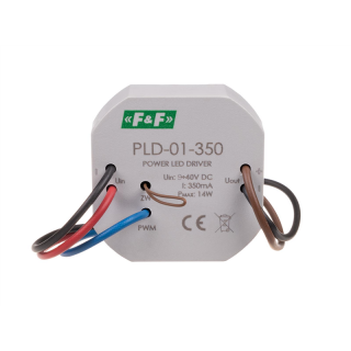 Zasilacz LED mocy nap. wej. 5÷40V DC, montaż w puszce O60, 350W  PLD-01-350/FIF