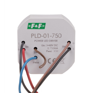 Zasilacz LED mocy nap. wej. 5÷40V DC, montaż w puszce O61, 750W  PLD-01-750/FIF