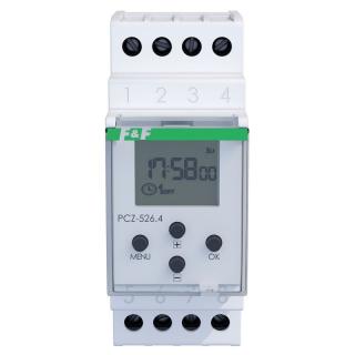Zegar sterujący cyfrowy astronomiczny, dwukanałowy z przerwą nocną, 2x1P, I=2x16A, 24÷264VAC/DC, 2M  PCZ-526.4/FIF