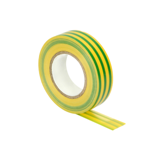 Zestaw 10 taśm izolacyjnych 19mm, żółto/zielona, uniepalniona, grubość 0,13mm, długość 20m  OR-AE-13196/YG/20M/S/ORN