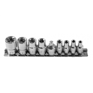 Zestaw nasadek torx 9 szt., 1/4": E5-E8, 3/8": E6-E16, CrV  HT1A884/GTV