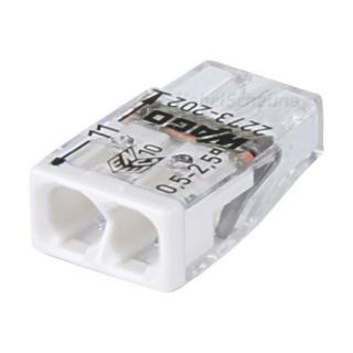 Złączka, szybkozłączka COMPACT 2x0,5-2,5mm2 transparentna/biała (opk.100szt) WAGO  2273-202/WAG