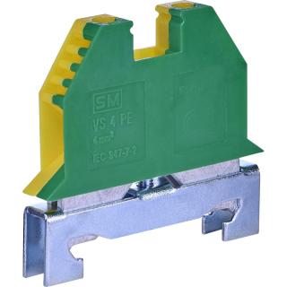 Złączka szynowa gwintowa ochronna 4mm2 zielono-żółta, VS 4 PE; 003901476, ETI POLAM  003901476/ETI
