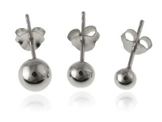 Kolczyki srebrne 3 kulki na jedno ucho k3391 - 1,1g.