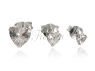 Kolczyki srebrne 3 serca na jedno ucho k3548- 1,8g.