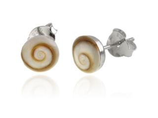 Kolczyki srebrne Kółka płaskie 6mm Muszelka k3691-6  0,6 g.