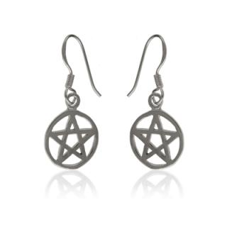 Kolczyki srebrne pentagram symbol magiczny k3309 -1,9g.